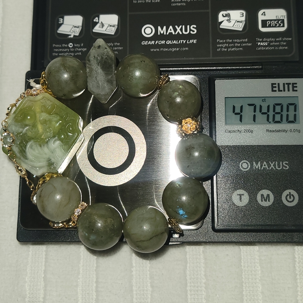 🎋Xiu Jade Rabbit Labradorite Bracelet - Picture 14 of 16